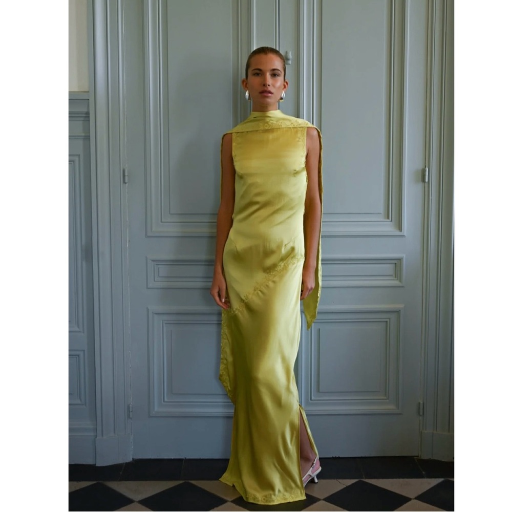 Yllw The Label | Nina The Silk Dress ~ Chartreuse NWT Medium